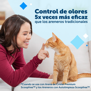 Bandeja reutilizable de arena para gato ScoopFree con arena de cristal azul no aglomerante premium