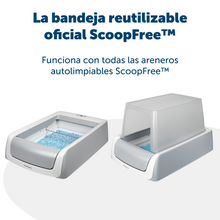 Cargar imagen en el visor de la galería, Bandeja reutilizable de arena para gato ScoopFree con arena de cristal azul no aglomerante premium
